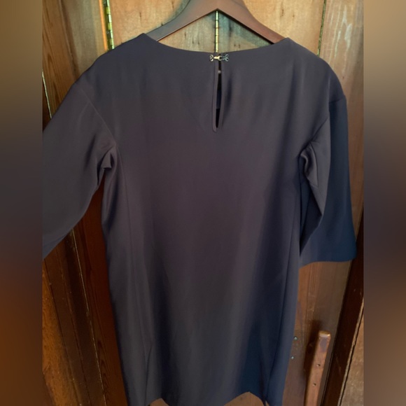 Ann Taylor M navy blue dress. Tags removed but never worn. Below the knee length - Picture 2 of 3